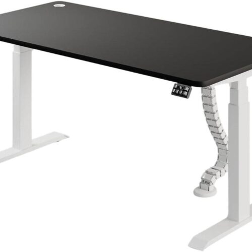 AFTERWORK Electric Height Adjustable Standing Desk, Neo Max Series, Dual Motor, Ergonomic Design, 120x70cm, Black Table Top & White Frame, Advanced Touch Control Black&White | NeoMax120BW